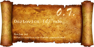 Osztovics Tünde névjegykártya