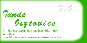 tunde osztovics business card